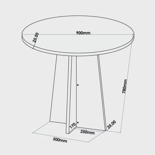 Conjunto Mesa de Jantar Redonda Spirit com 4 Cadeiras Móveis