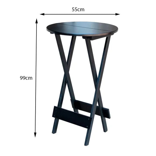 Kit Mesa Bistrô de Madeira Dobrável com 3 Banquetas - Preto