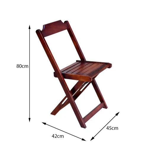 Conjunto de Mesa com 4 Cadeiras de Madeira Dobravel - Imbuia