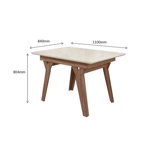 Conjunto Sala de Jantar Dubai 1,10 com 4 Cadeiras Amêndoa 74B