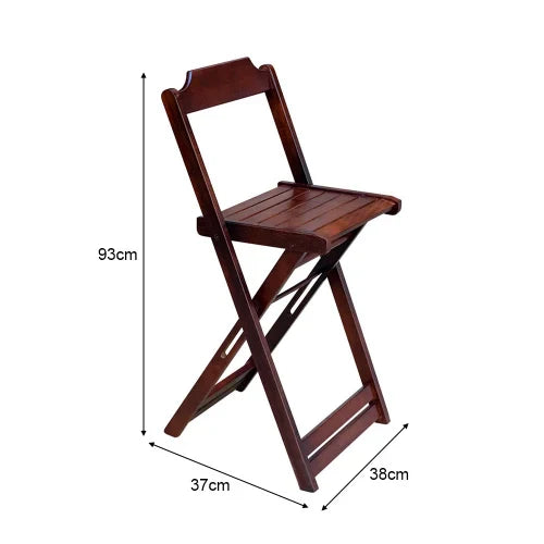 Conjunto de Mesa Bistrô de Madeira com 4 Cadeiras Dobravel Ideal para Bar e Restaurante Imbuia