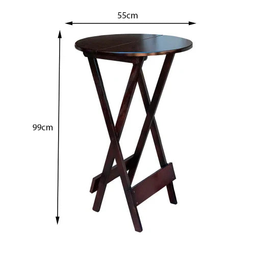 Conjunto De Mesa Bistrô De Madeira Com 2 Cadeiras Dobravel