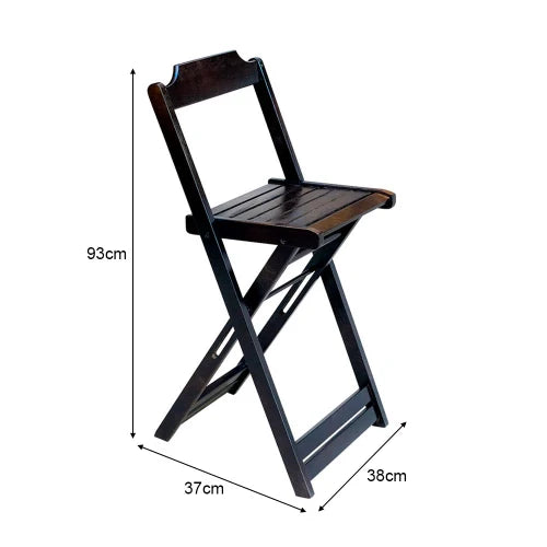 Conjunto de Mesa Bistrô de Madeira com 4 Cadeiras Dobravel Ideal para Bar e Restaurante Tabaco