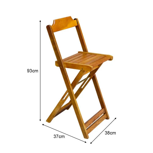 Conjunto de Mesa Bistrô de Madeira com 4 Cadeiras Dobravel Ideal para Bar e Restaurante Mel