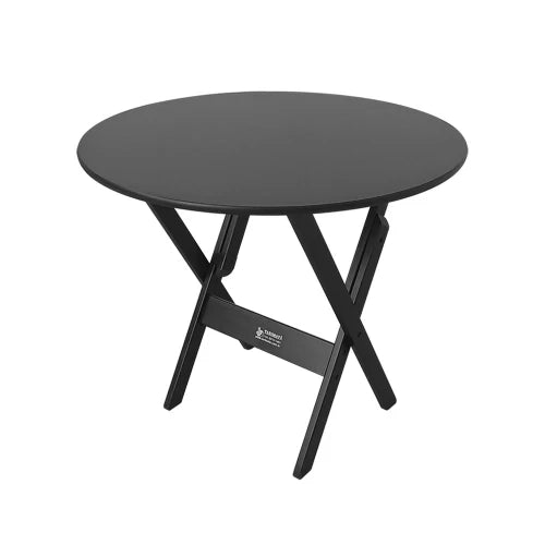 Conjunto Dobrável Mesa de Madeira 90cm Redonda com 4 Cadeiras Preta