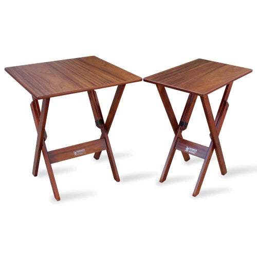 Conjunto de Mesa 60x60 e Mesa Aparador Dobrável com 4 Cadeiras Bar Restaurante - Imbuia