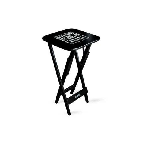 Conjunto de Mesa Bistrô Dobrável Jack Daniel's com 4 Banquetas de Madeira Preta