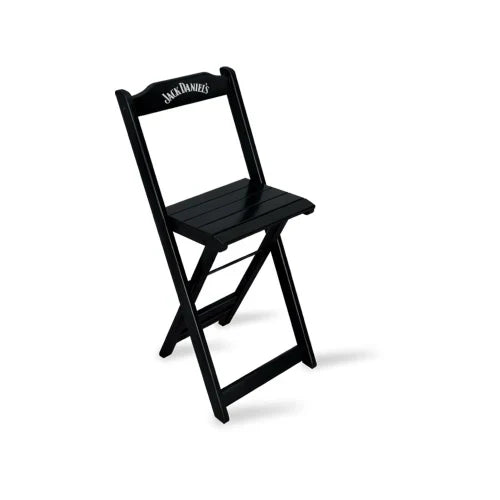 Conjunto de Mesa Bistrô Dobrável Jack Daniel's com 4 Banquetas de Madeira Preta