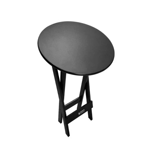 Mesa Bistrô Dobrável de Madeira Redonda Preta