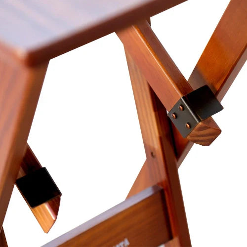 Conjunto de Mesa Bistro Dobravel com 3 Cadeiras para Area de Lazer - Imbuia