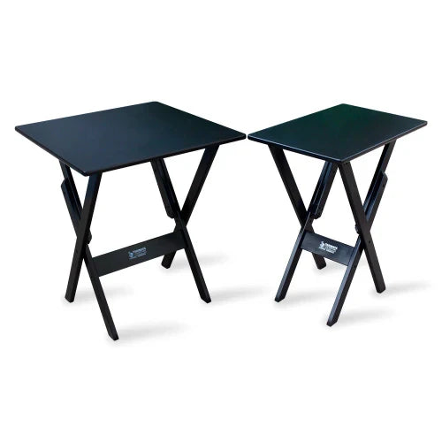 Conjunto de Mesa Dobrável 70x70 com 4 Cadeiras com Mesa Aparador Bar Restaurante - Preto