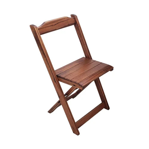 Conjunto Dobrável Mesa de Madeira 70cm Redonda com 2 Cadeiras Imbuia