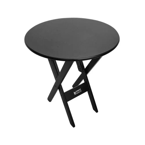 Mesa Dobrável de Madeira Redonda 70cm com 2 Cadeiras Preta