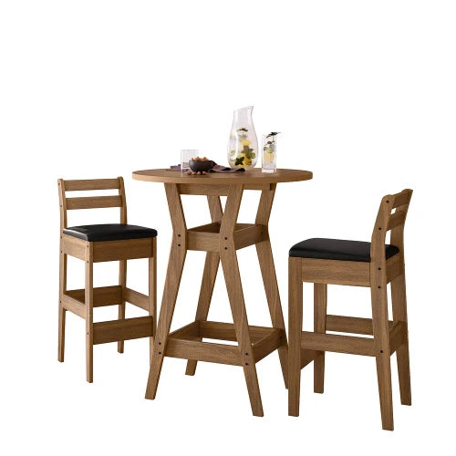 Conjunto Mesa Bistrô com 2 Banquetas Cedro Gold 11C