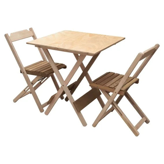 CONJUNTO DE MESA 70X70 TAMPO LISO COM 02 CADEIRAS