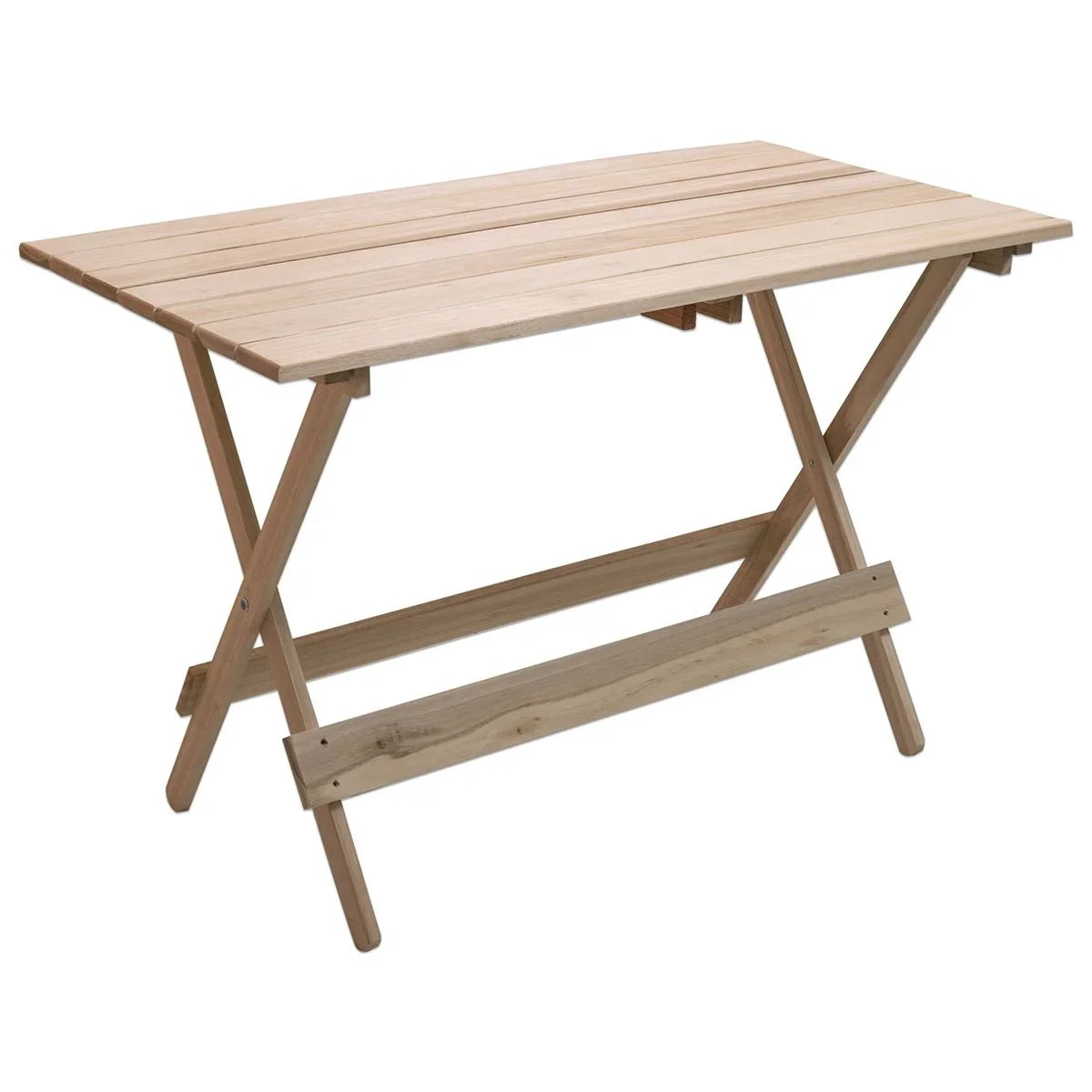 CONJUNTO DOBRÁVEL DE MESA 120X70 COM 1 MESA E 4 CADEIRAS EM MADEIRA EUCALIPTO SEM PINTURA