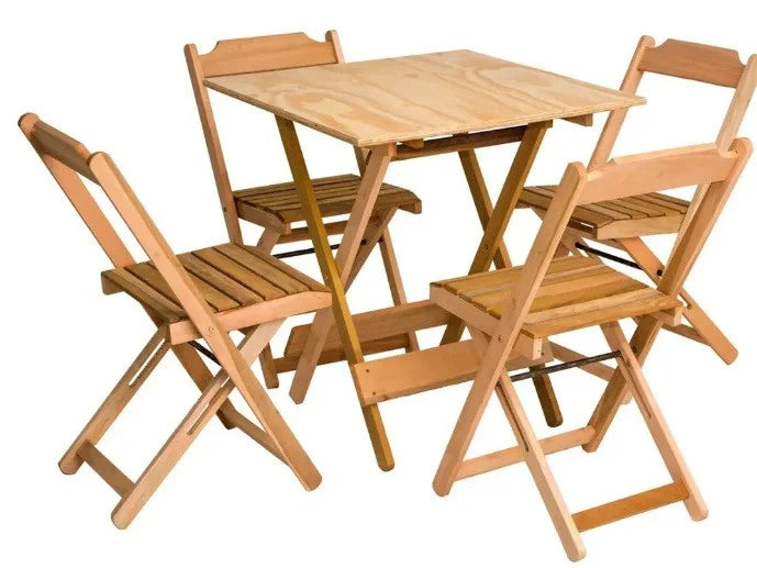 CONJUNTO DE MESA 70X70 TAMPO LISO COM 04 CADEIRAS