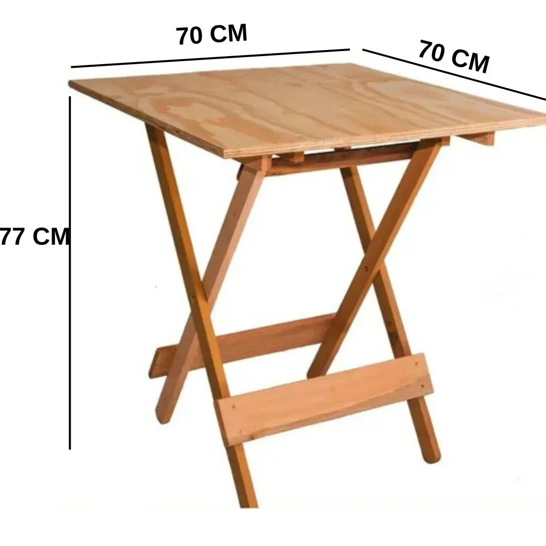 CONJUNTO DE MESA 70X70 TAMPO LISO COM 02 CADEIRAS