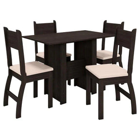 Conjunto de Mesa de Jantar Milano - 4 Cadeiras Amêndoa/Savana