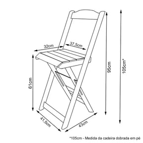 Conjunto de Mesa Bistro Dobravel com 2 Banquetas para Area Gourmet - Preto