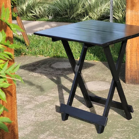 Mesa Dobrável 70x70 Retrátil De Madeira Preto